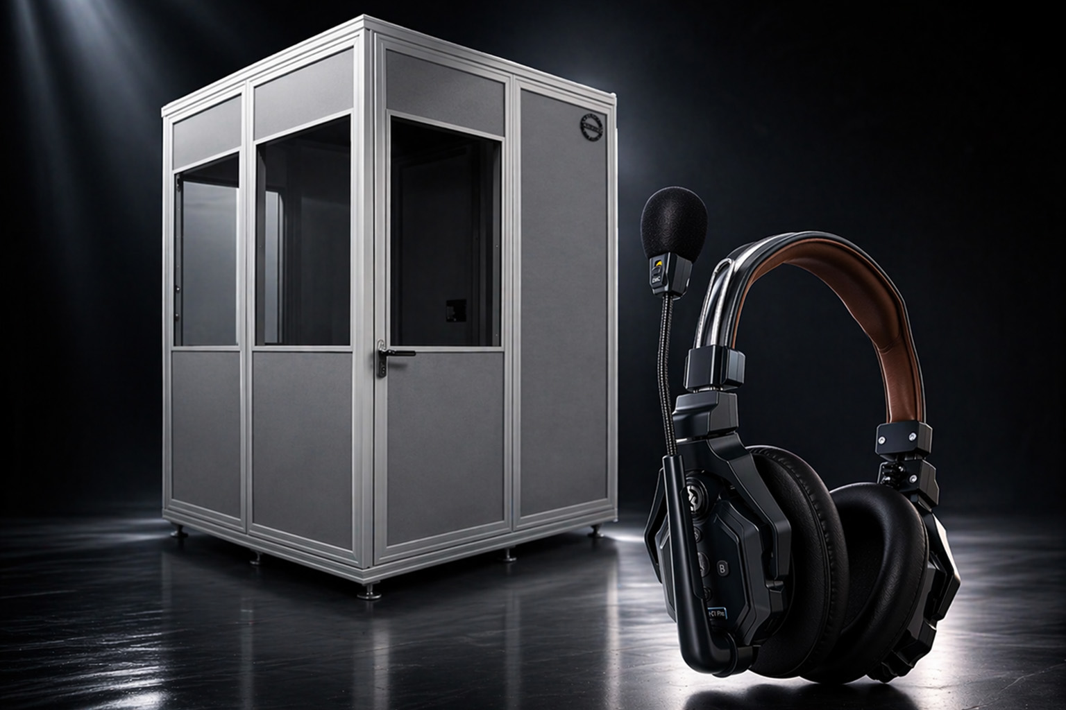 cabine de traduction isolation acoustique et kit d'intercom holly land solidcom c1 pro